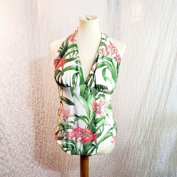 Catalina Floral Print One Piece Swimsuit Size 3X (22W/24W) - Picture 2 of 9